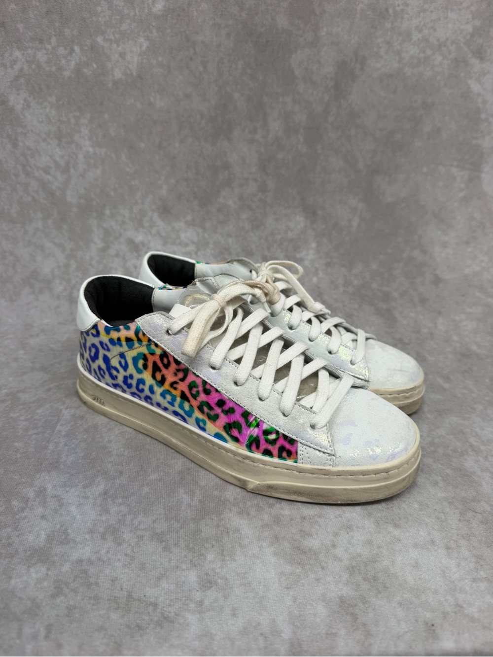 P448 Women’s Jack Leopard Hologram Low Top Sneaker EU 37 US 6.5-7